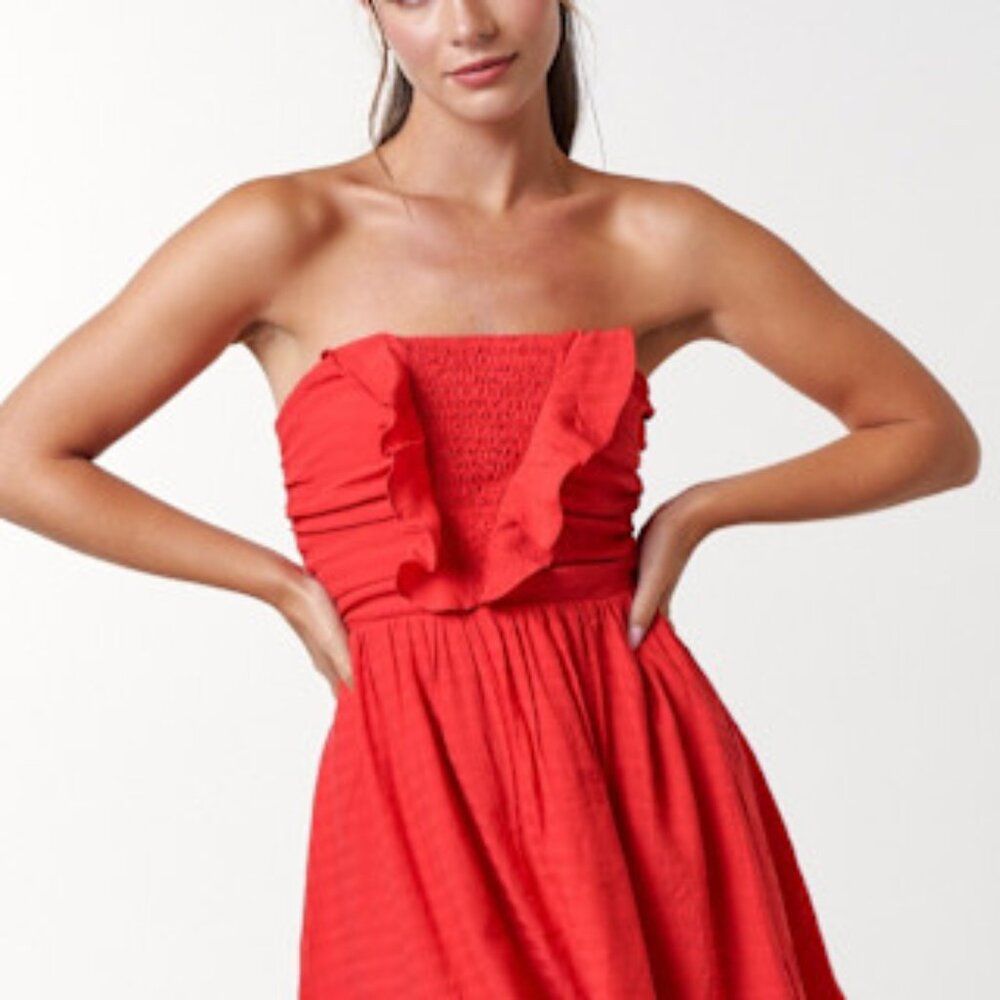 Ruffle Strapless Dress